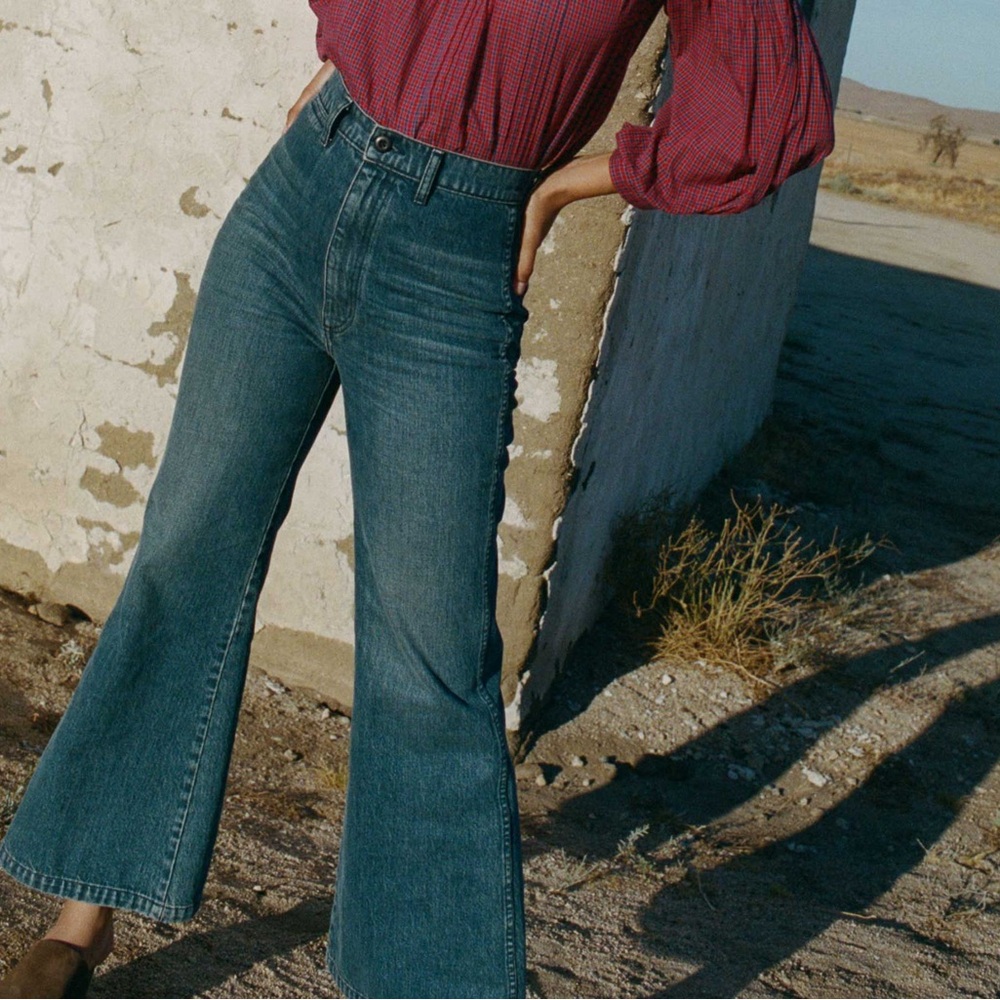 Doen Melody Jeans Flare Leg Jeans High-Rise Size 30